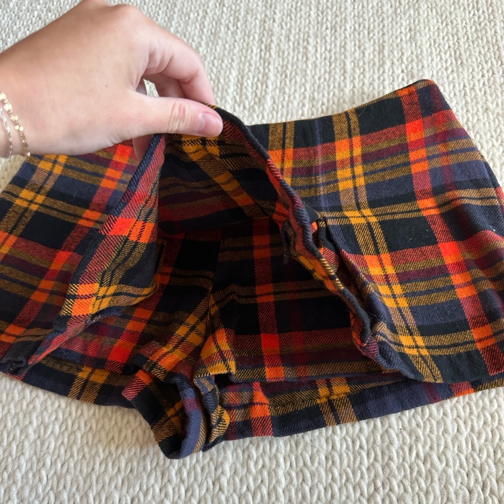 Free People Someday Plaid Mini Skort Size 0 - Picture 5 of 7